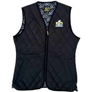 NFL Super Bowl 50 Women’s NWOT Black Reversible Quilted Lightweight Vest Size M
